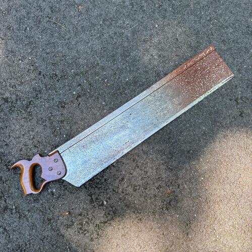 Vintage Langdon Mitre Box Co. Backsaw with Disston & Sons Medallion