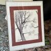 Large Framed Original Pen & Ink Tree Artwork, 16"x20"