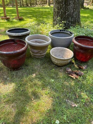 Collection of Plastic and Resin Planters