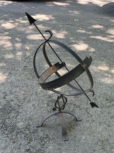 Metal Armillary Sphere Sundial with Roman Numerals