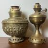 Ornate Brass Kosmos Oil Lamp & Continental Arabic-Marked Brass Lamp - 2