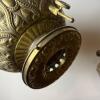 Ornate Brass Kosmos Oil Lamp & Continental Arabic-Marked Brass Lamp - 4