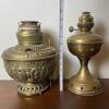 Ornate Brass Kosmos Oil Lamp & Continental Arabic-Marked Brass Lamp - 6