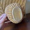 Wicker Magazine/Log Holder Basket with Decorative Beads And Miniature Basket - 2