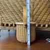 Wicker Magazine/Log Holder Basket with Decorative Beads And Miniature Basket - 7