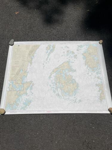 48"x36" Unframed NOAA Nautical Chart 13305 Penobscot Bay Maine Scale
