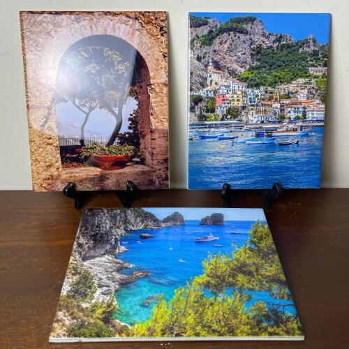David Stern Photographic Ceramic Wall Tile Artwork &ndash; Mediterranean Coastal Scene