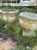 Pair of 14" Concrete Pedestal Urn Planters
