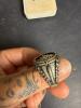 Silver Tone Heraldic Lion's Head Signet Ring with Crossed Swords and Wreath Design - 2
