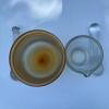 Pair of Amber & Clear Glass Mortar and Pestle Sets - 2