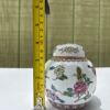 Small Chinese Ceramic Ginger Jar with Floral & Insect Design - 8
