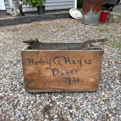 Antique Wooden Gravity Toilet Tank with Dovetail Joinery