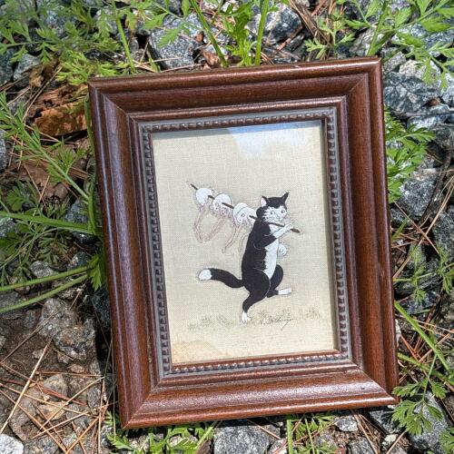 Small G&uuml;nther Hall Ltd. Framed N. Whittier Cat Print