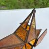 Amber Stained Glass Star Lantern Candle Holder - 4