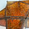 Amber Stained Glass Star Lantern Candle Holder - 6