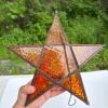 Amber Stained Glass Star Lantern Candle Holder - 8