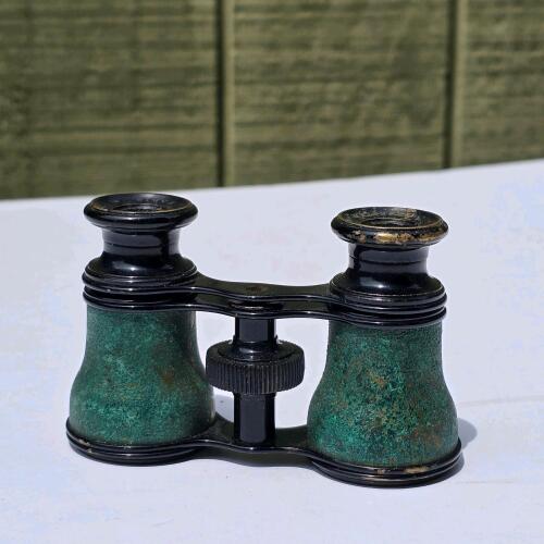 Lemaire Paris Vintage Opera Glasses, Black Enamel Brass, 3x Magnification