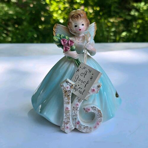Josef Originals Birthday Angel Figurine "16" - Porcelain, 5.75",