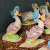 Beswick Beatrix Potter Jemima Puddle-Duck Ceramic Figurine Set with Tree Stump Stand - 2