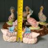 Beswick Beatrix Potter Jemima Puddle-Duck Ceramic Figurine Set with Tree Stump Stand - 6