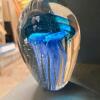 Art Glass Paperweights (Jellyfish, Bubble) and Swirl Vase, Hand-Blown, 8.5 in Tall Vase - 3