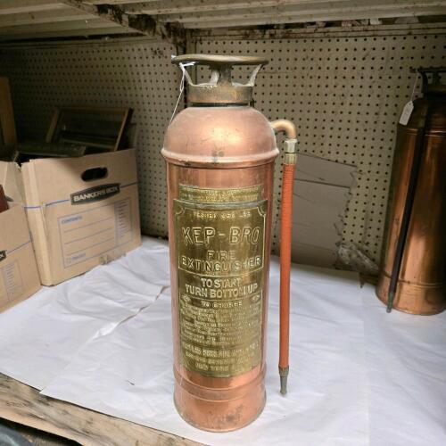 Vintage Kep-Bro Copper 2&frac12; Gallon Soda-Acid Fire Extinguisher