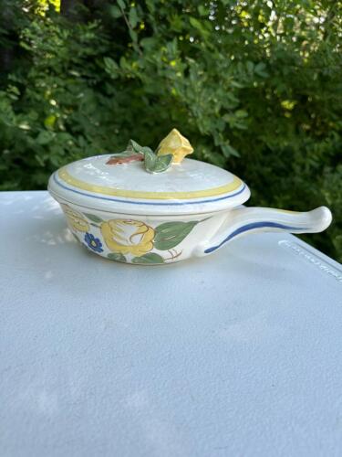 Red Wing Pottery Lexington Rose Handled Casserole Dish with Lid
