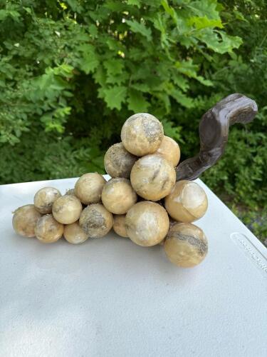 Vintage Stone Grape Cluster Sculpture