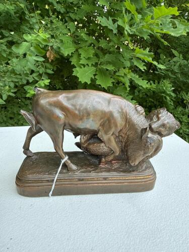 Bronze Bull and Bear Statue after Isidore Bonheur