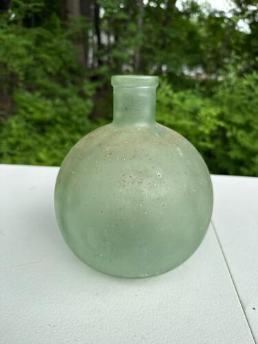 Vintage Spanish Hand-Blown Glass Demijohn Bottle