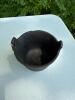Small Cast Iron Hanging Cauldron with Chain & Ornate 7.25" Trivet - 2