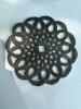 Small Cast Iron Hanging Cauldron with Chain & Ornate 7.25" Trivet - 3