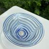 MMA Hand-Blown Art Glass Bowl - Blue Swirl Pattern - 4