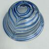 MMA Hand-Blown Art Glass Bowl - Blue Swirl Pattern - 6