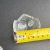 Set of Six Tiny Clear Textured Glass Bowls with Floral Motif - 4