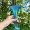 Pair of Iridescent Blue Art Glass Vases - 2