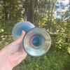 Pair of Iridescent Blue Art Glass Vases - 6