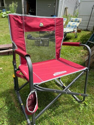 GCI Outdoor Freestyle Rocker Folding Chair, Red