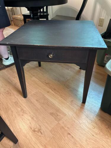 Black Wood End Table