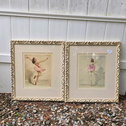 Pair of 1948 Barbier Ballerina Ballet Prints