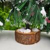 Set of 3 Artificial Tabletop Pine Trees with Flocked Branches and Red Berries - 4