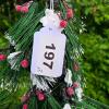 Set of 3 Artificial Tabletop Pine Trees with Flocked Branches and Red Berries - 6