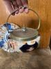 Japanese Imari Porcelain Biscuit Barrel with Brass Lid & Imari Plate - 2