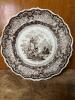 Antique R. Hall "Carolina" Brown Transferware Scalloped Edge Plate