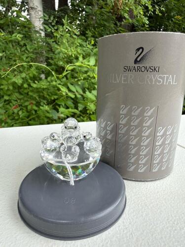 Swarovski Silver Crystal Ducklings in Nest Figurine