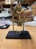 Brass Nautical Sextant with Compass on Wood Base
