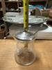 Sterling Silver & Etched Glass Mustard Pot/Jam Jar with Lid & Matching Spoon - 5