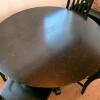 Black Round Dining Table Set with 4 Chairs, 45.25" Diameter, Solid Wood - 6