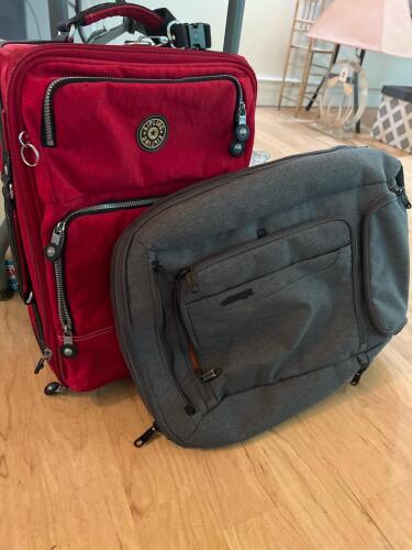 Kipling Red Rolling Suitcase & eBags Grey 17" Travel Backpack