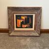18&rdquo; x 16&rdquo; Abstract Pottery Still Life Painting - Signed Cay S in a Rustic Wooden Frame